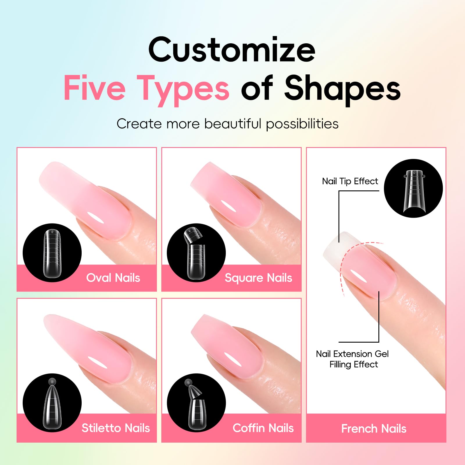 PEACECOLOR slip solution ensures smooth gel gliding and shaping.