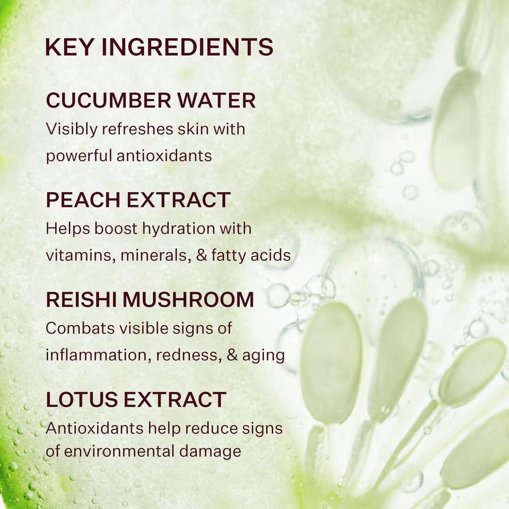 Mist applied to the face during morning routine for a dewy glow.