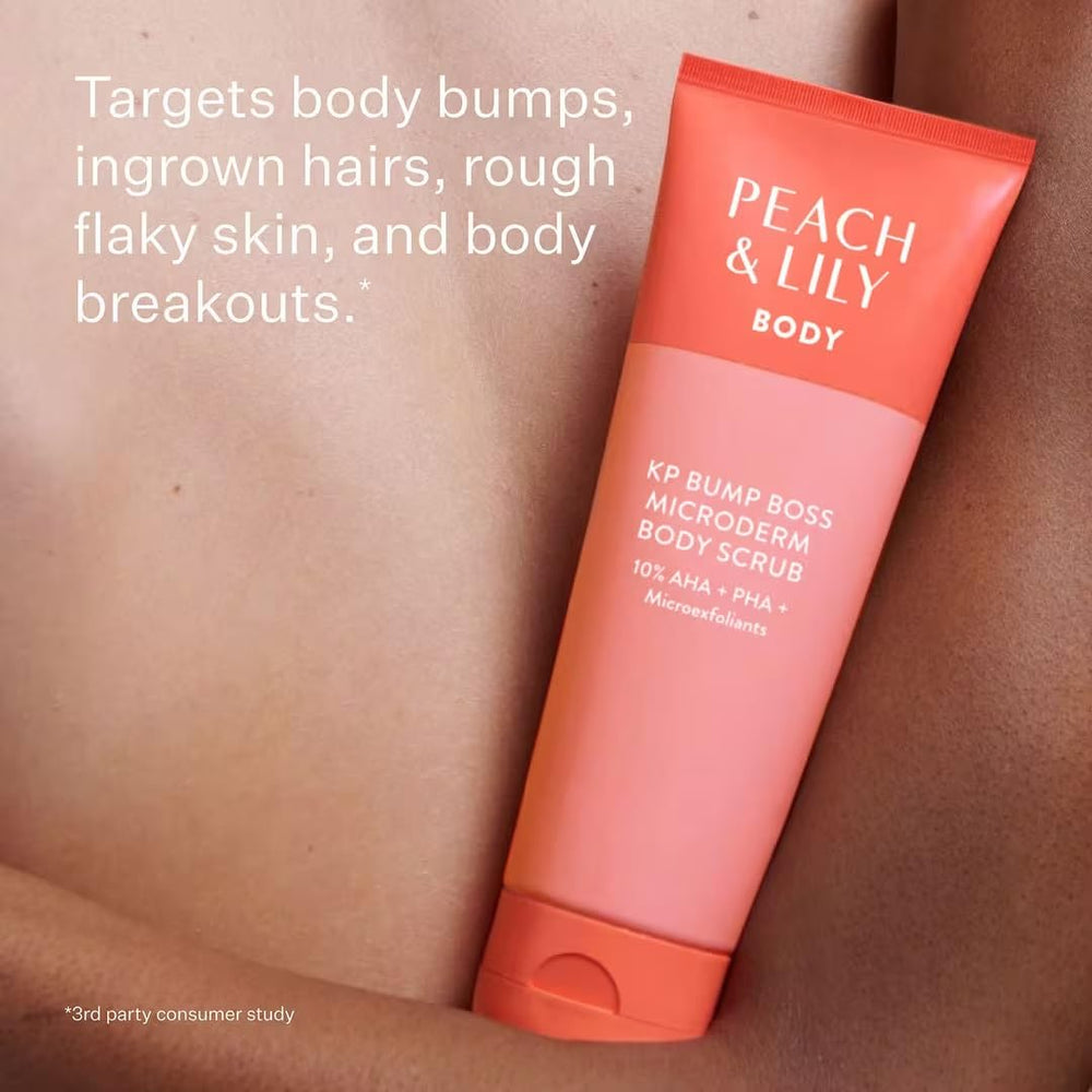 Peach & Lily KP Bump Boss with hyaluronic acid for hydration after exfoliation.