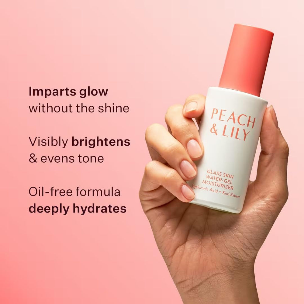 Peach & Lily vegan probiotic complex graphic referencing calm, balanced skin.