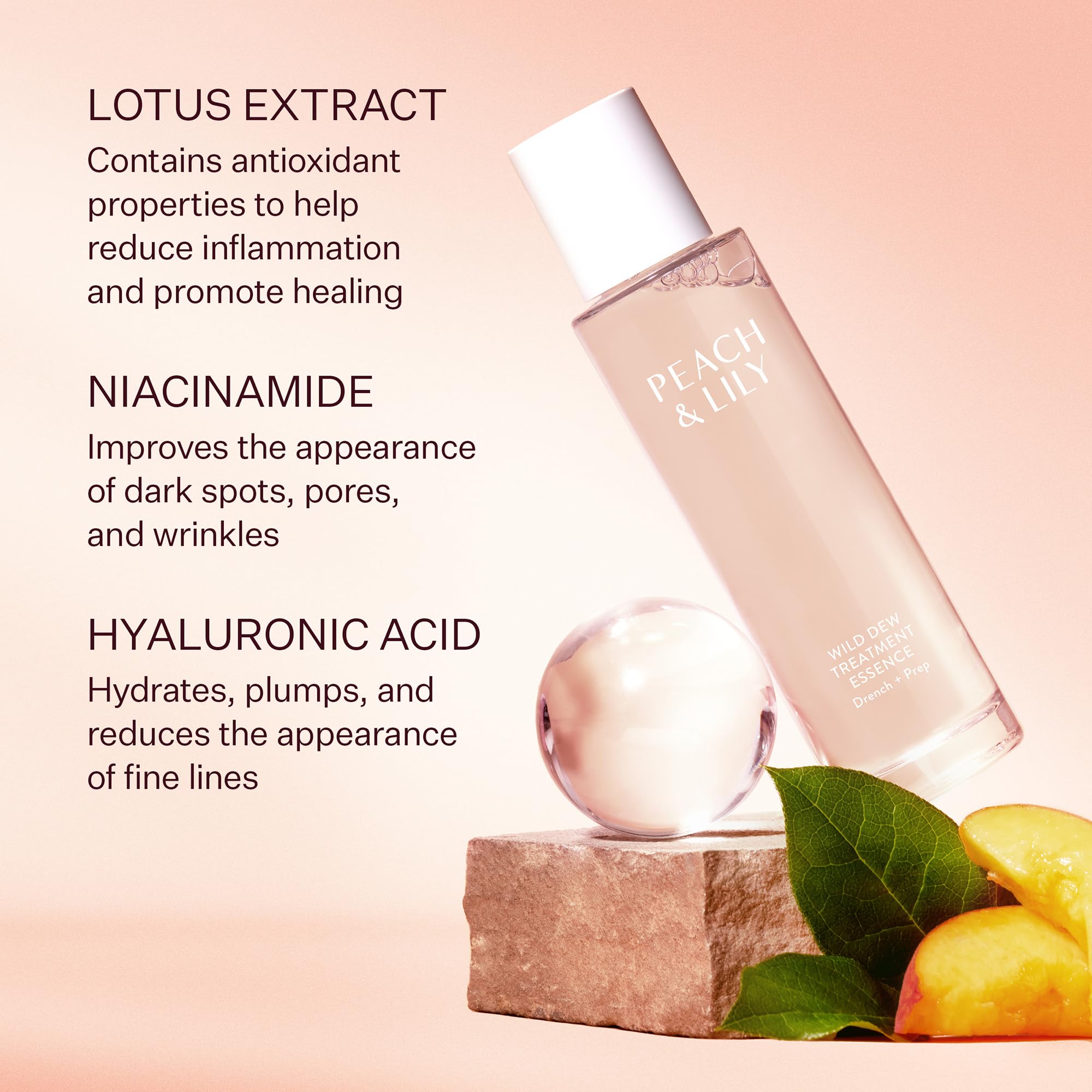 Peach & Lily Wild Dew essence in hand ready for layering in your routine.