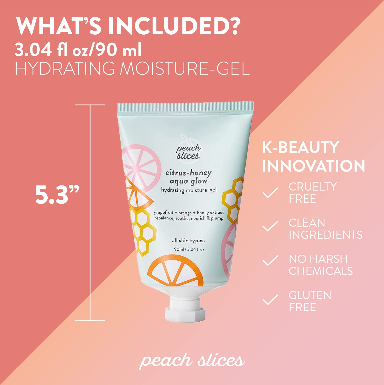 Peach Slices fast absorption gel being applied demonstrates quick hydration.