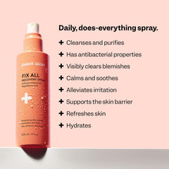 Peach Slices Fix All Recovery Spray — aplicación diaria suave para irritación.
