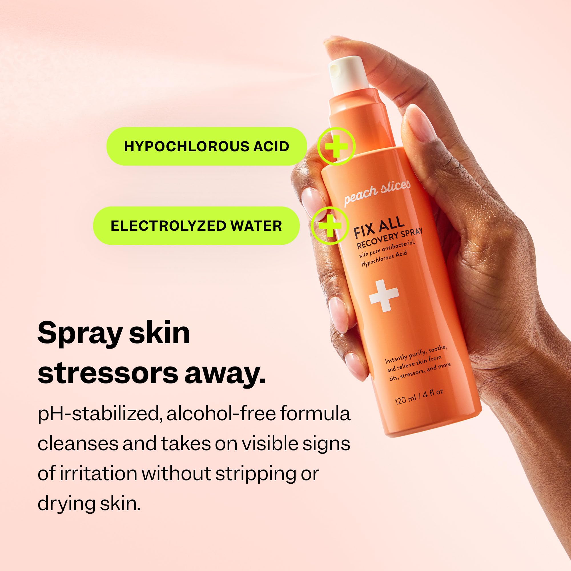 Peach Slices Fix All Recovery Spray — niebla facial calma enrojecimiento leve.