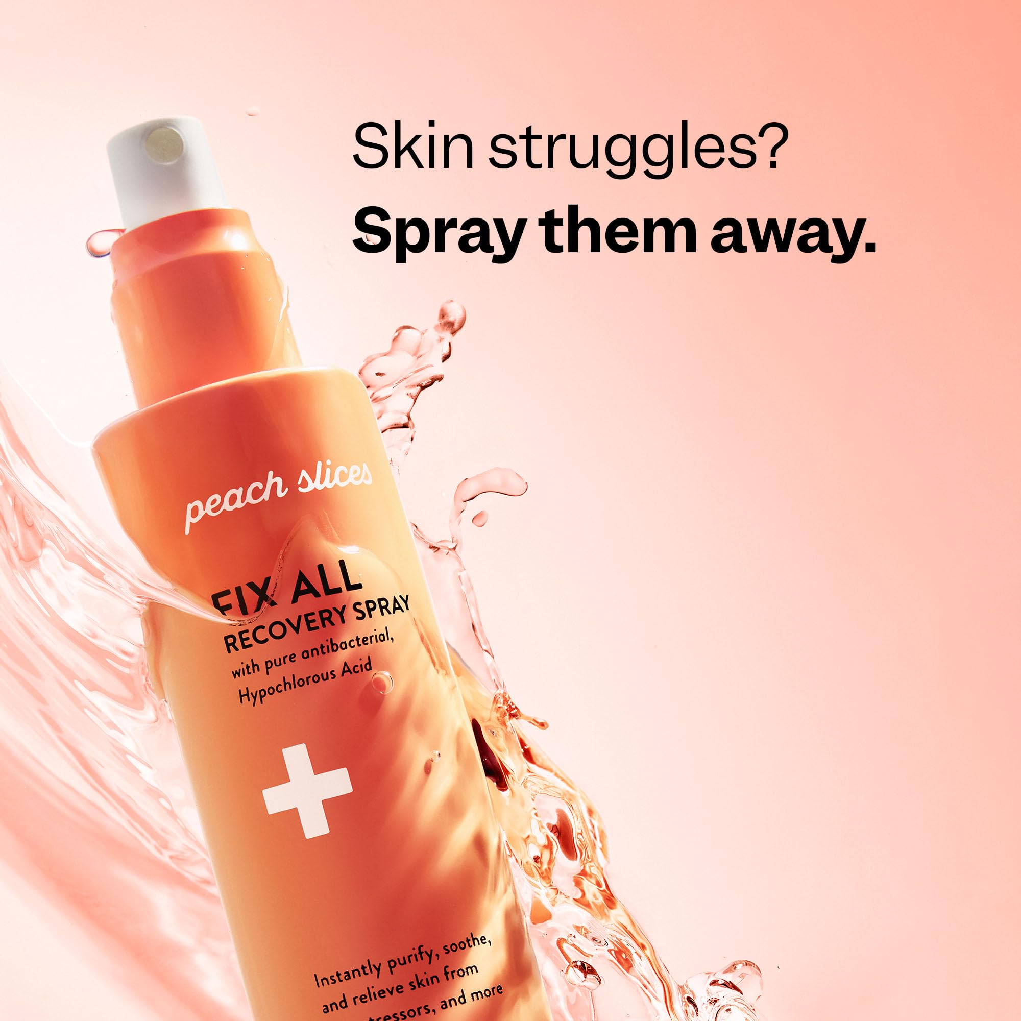 Peach Slices Fix All Recovery Spray — versión vegana y libre de crueldad.