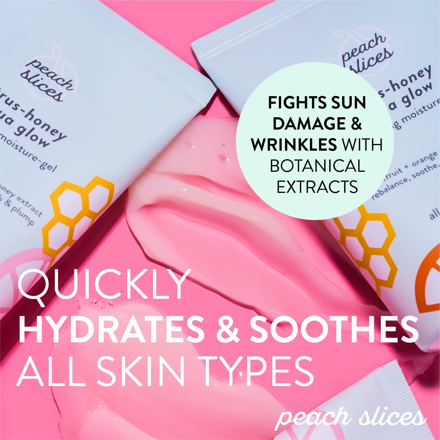 Peach Slices lemon peel oil swatch highlights citrus aroma and quick absorption.