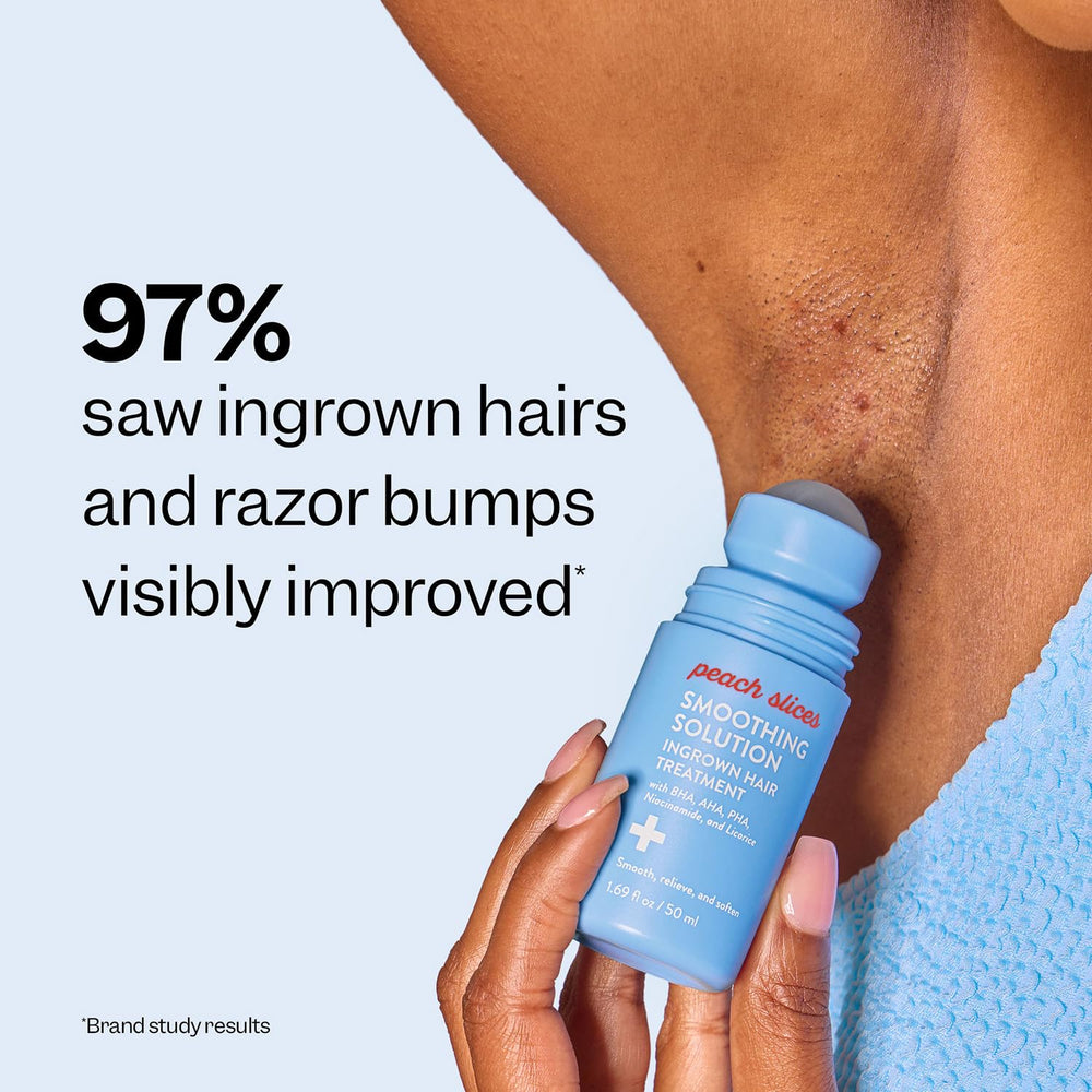 Peach Slices smoothing-solution used on bikini line for sensitive skin