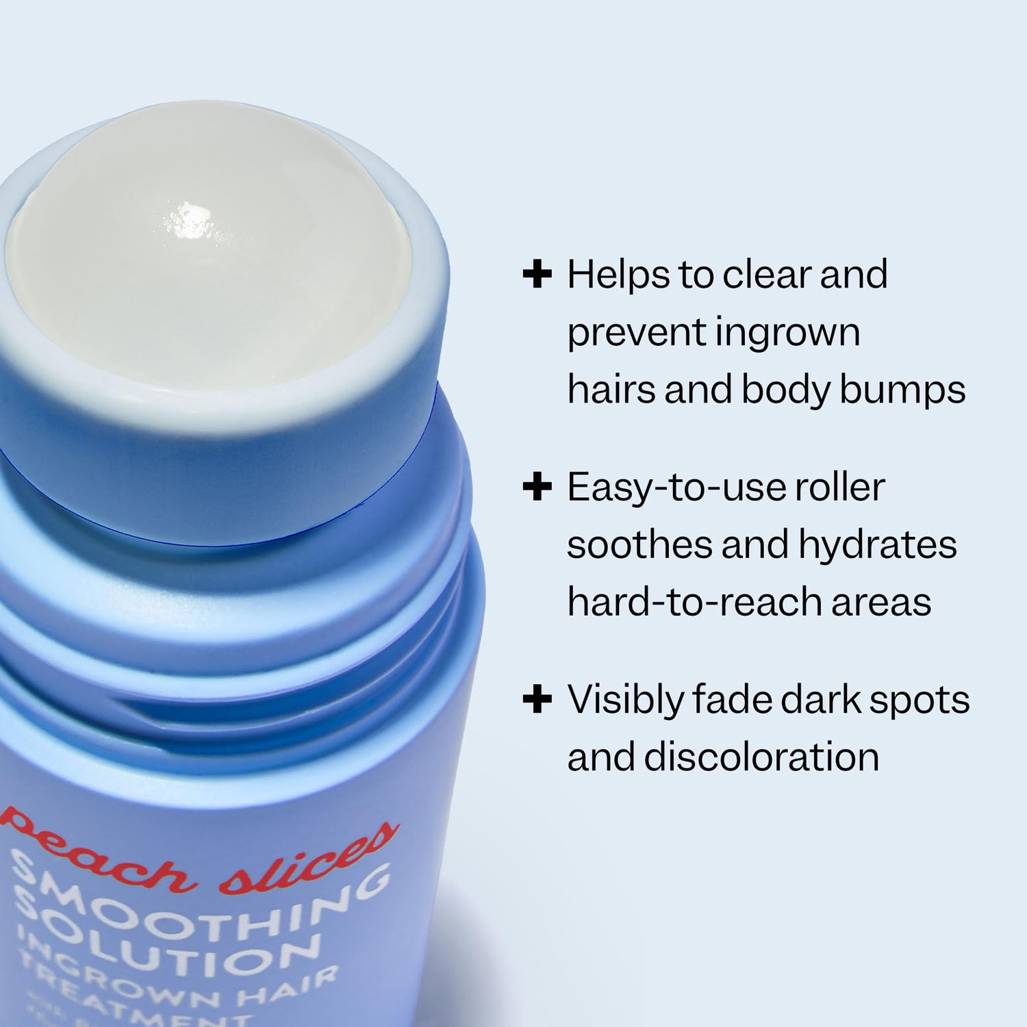 Peach Slices smoothing-solution bottle close-up showing vegan formula