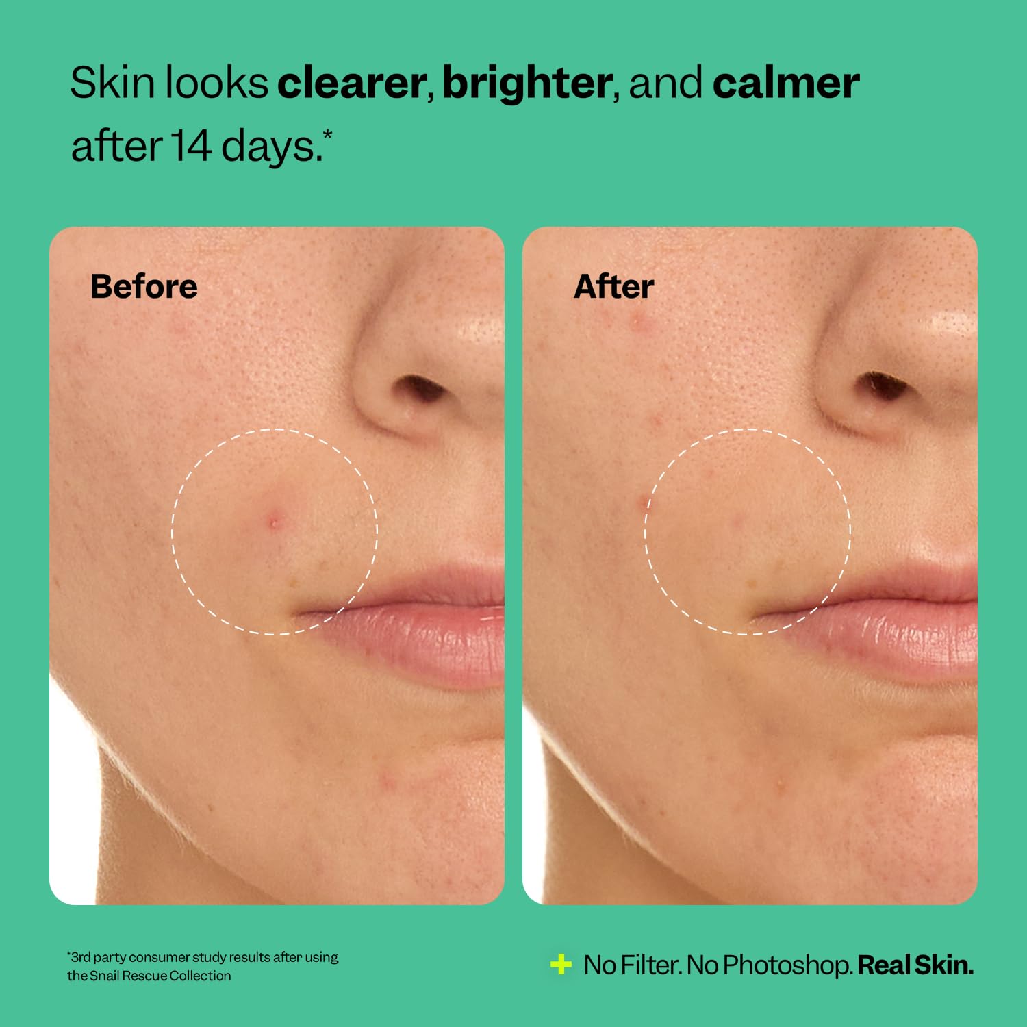Peach Slices Snail Rescue Purifying Cleanser cica plant imagery—soothing skin routine.