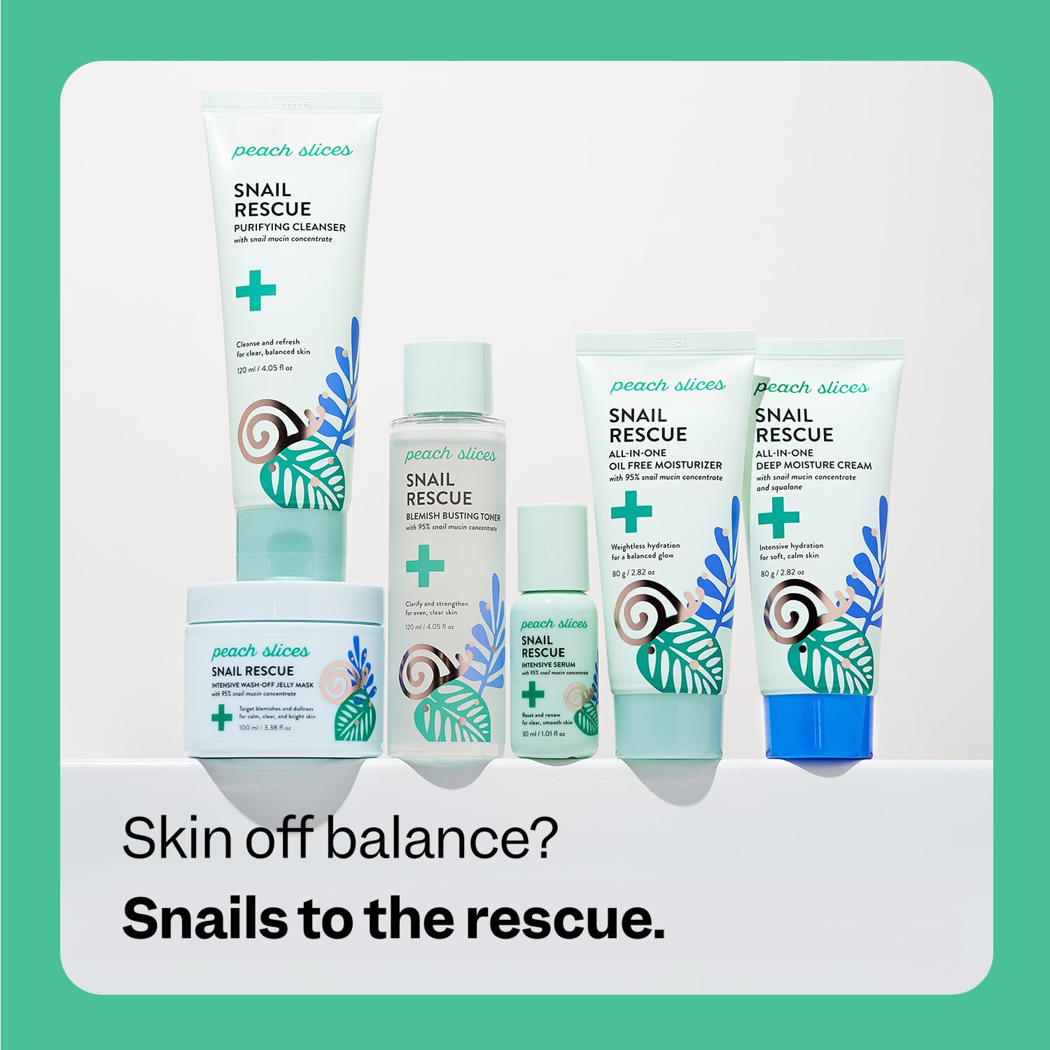 Peach Slices Snail Rescue Purifying Cleanser hyaluronic acid droplets—visible hydration boost.