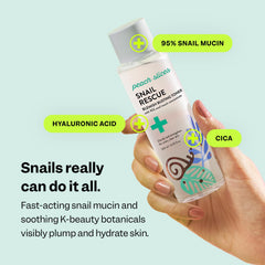 Peach Slices Snail Rescue Toner applied to the face for gentle toning