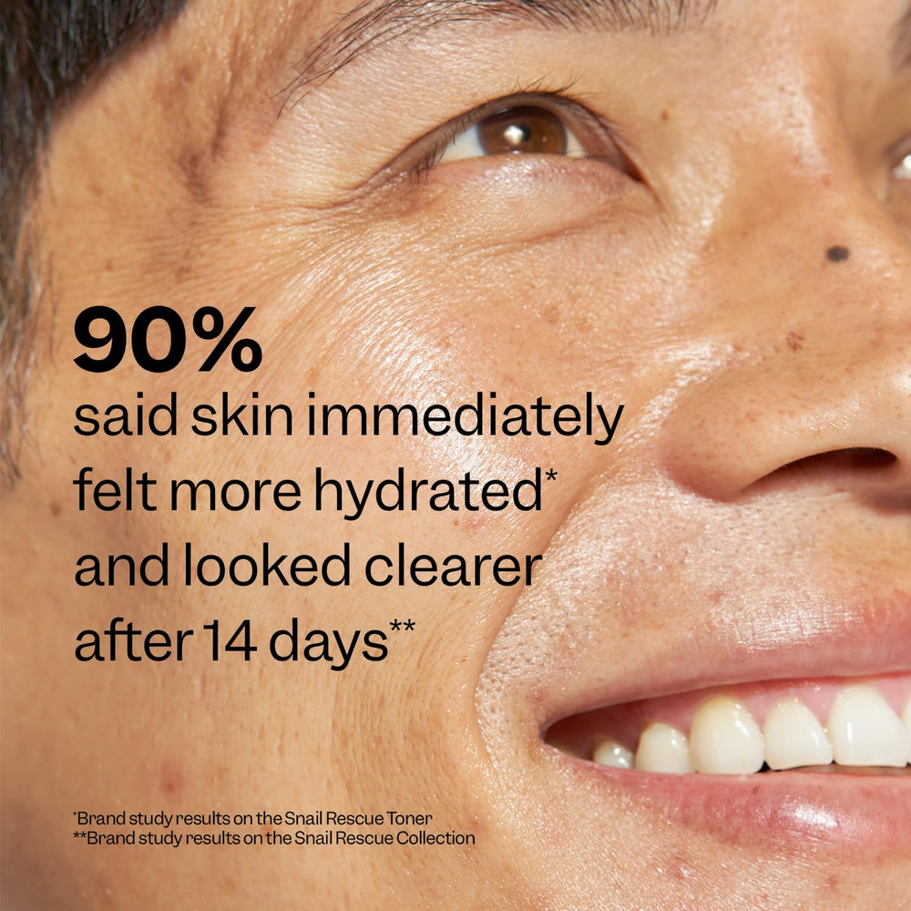 Peach Slices Snail Rescue Toner with hyaluronic acid visuals suggesting lasting hydration