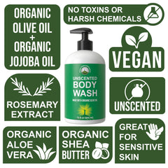 Peak Performance organic saponified oils (coconut, olive, shea)—nourishing vegan formula.