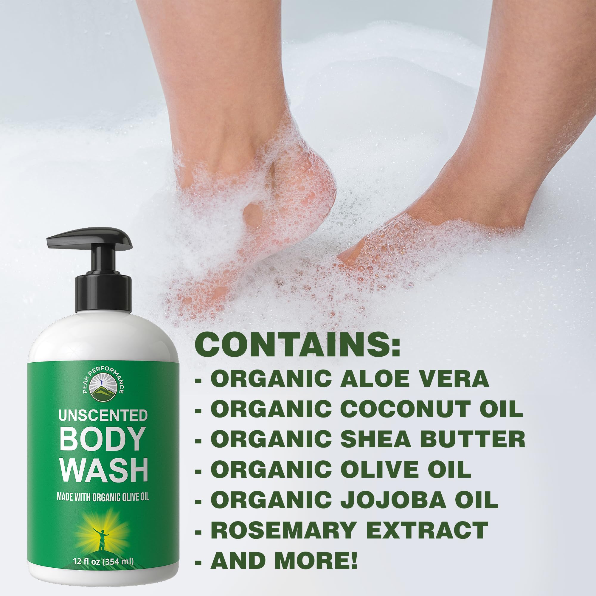 Peak Performance organic shea butter and calendula—soothing moisture.