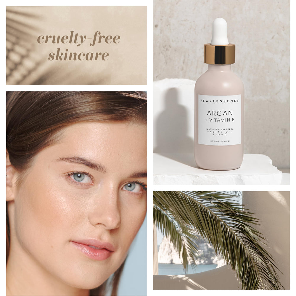 Pearlessence Argan Oil being applied to the face shows quick absorption and a smooth finish.