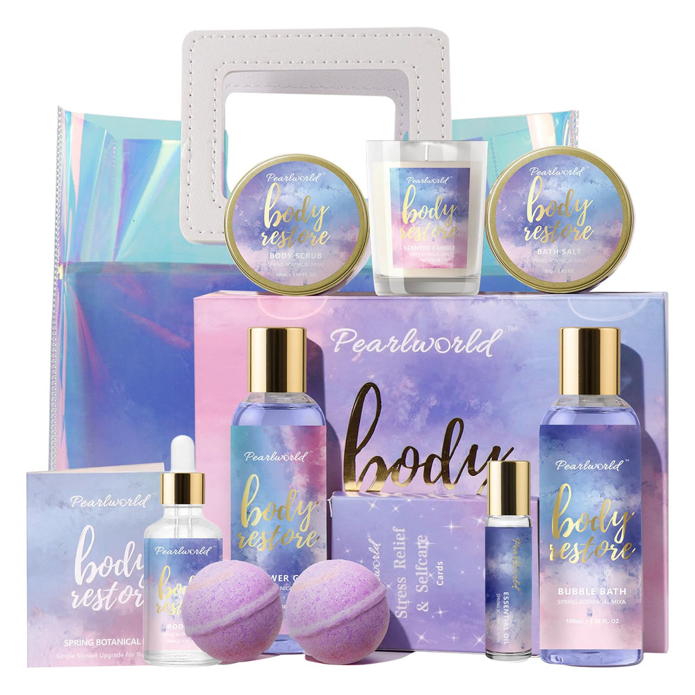 PearlWorld spa kit bag close-up highlighting gift-ready packaging and premium materials.