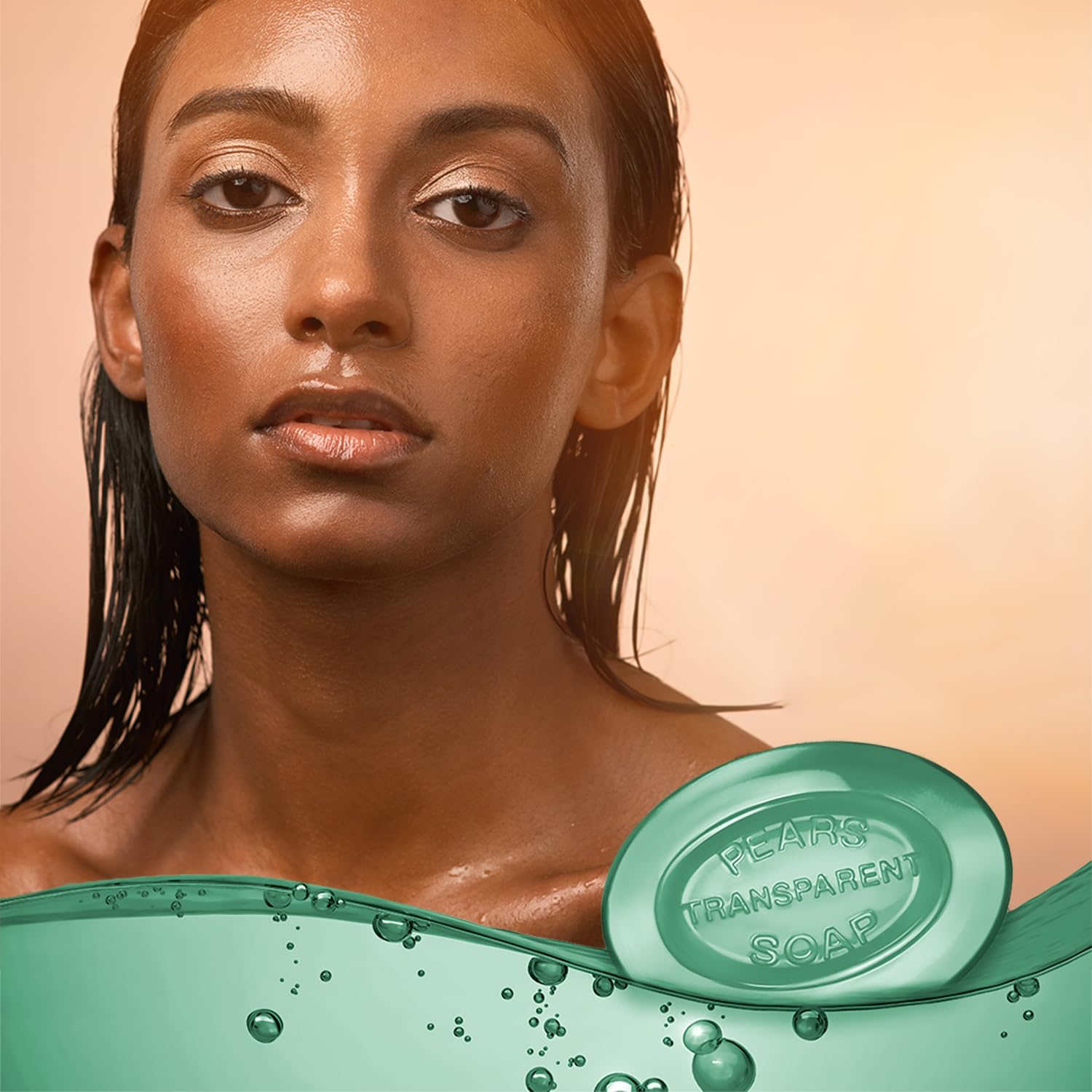 Pears glycerin soap green bar emphasizes versatile care for face and body
