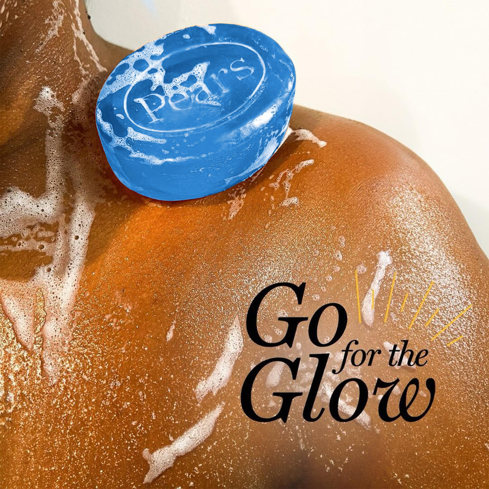 Pears glycerin soap mint blue bar hand routine for everyday cleansing.