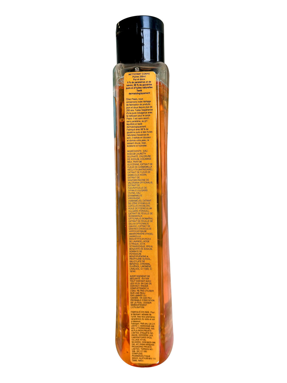 Pears mild formula label shows soap-free, skin-friendly cleansing.
