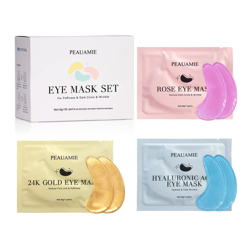 PEAUAMIE 24K gold eye mask under-eye application targets puffiness