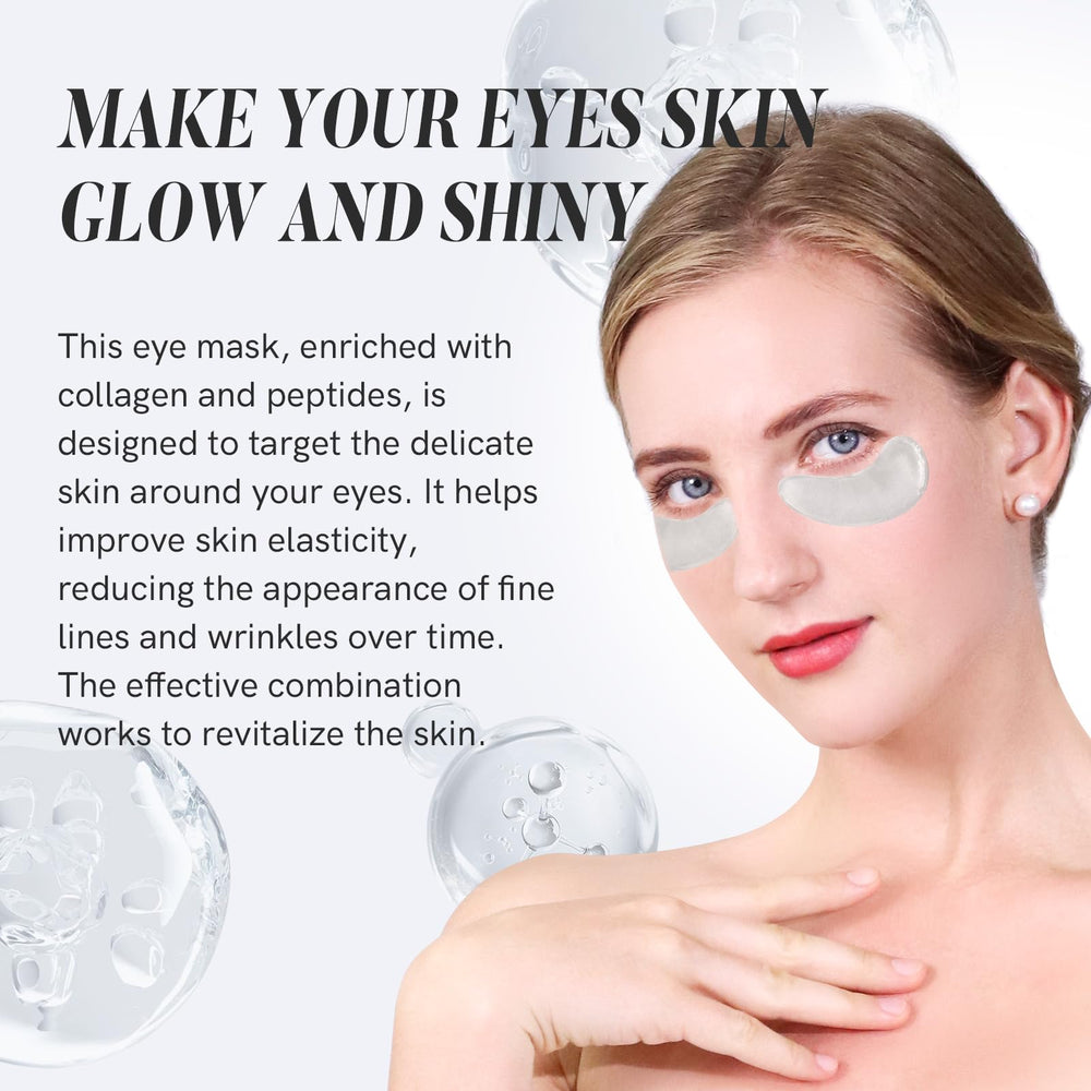 Close-up of PEAUAMIE eye mask delivering collagen peptides to skin.