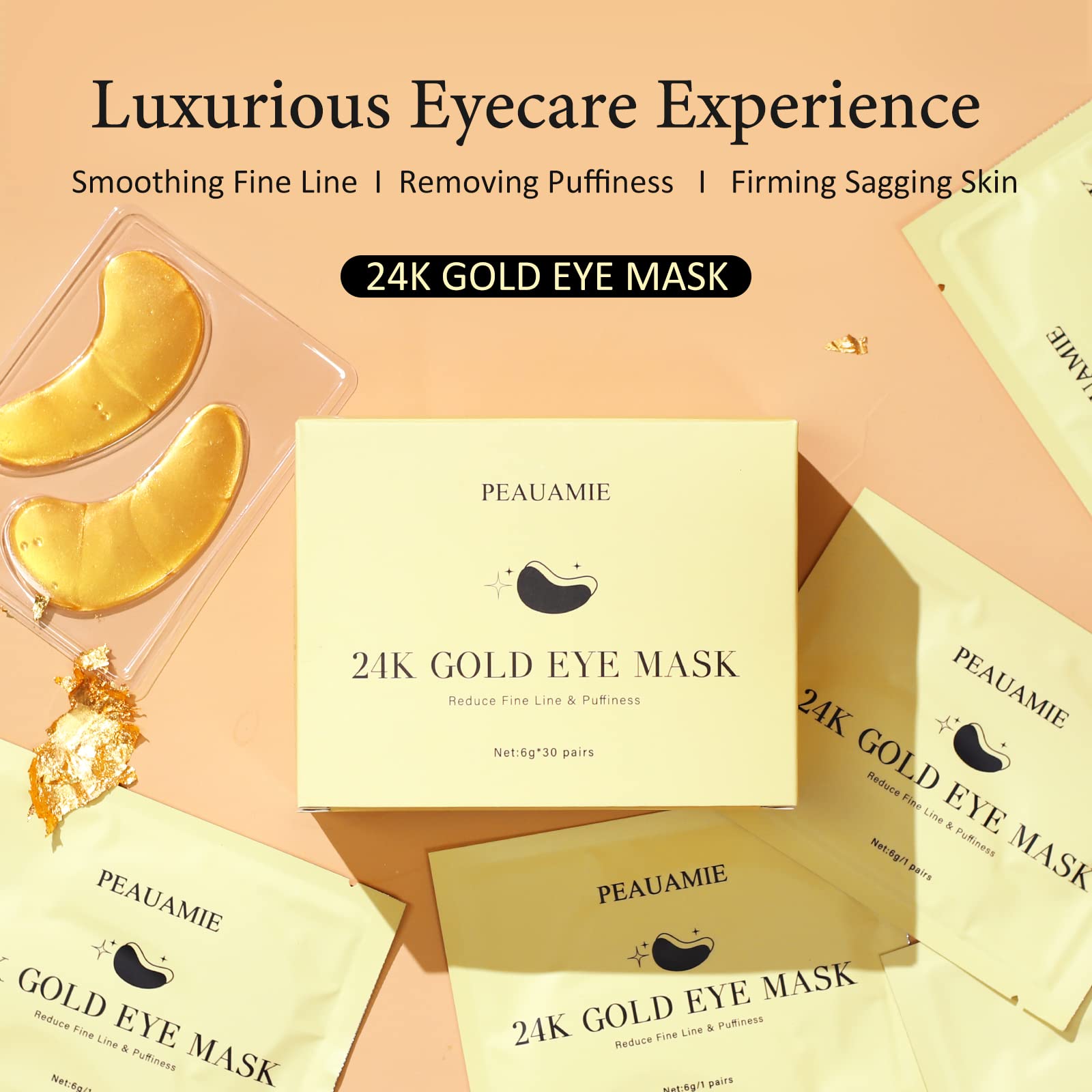 PEAUAMIE individual eye-patch packaging demonstrates freshness and convenience.