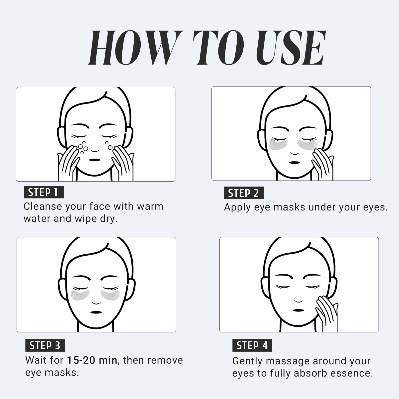PEAUAMIE patches used during night routine for soothing care.