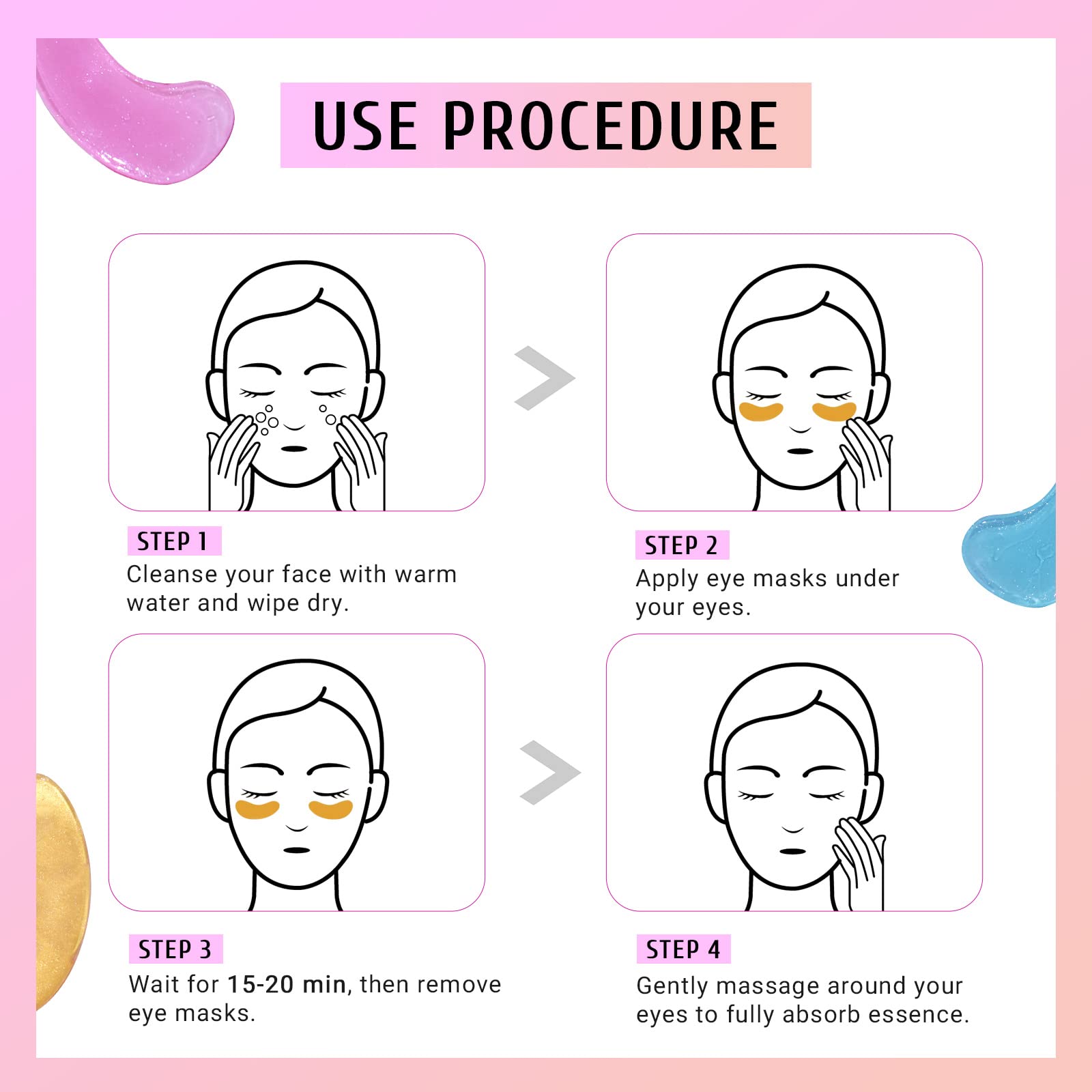 PEAUAMIE hyaluronic eye mask under-eye application delivers deep hydration