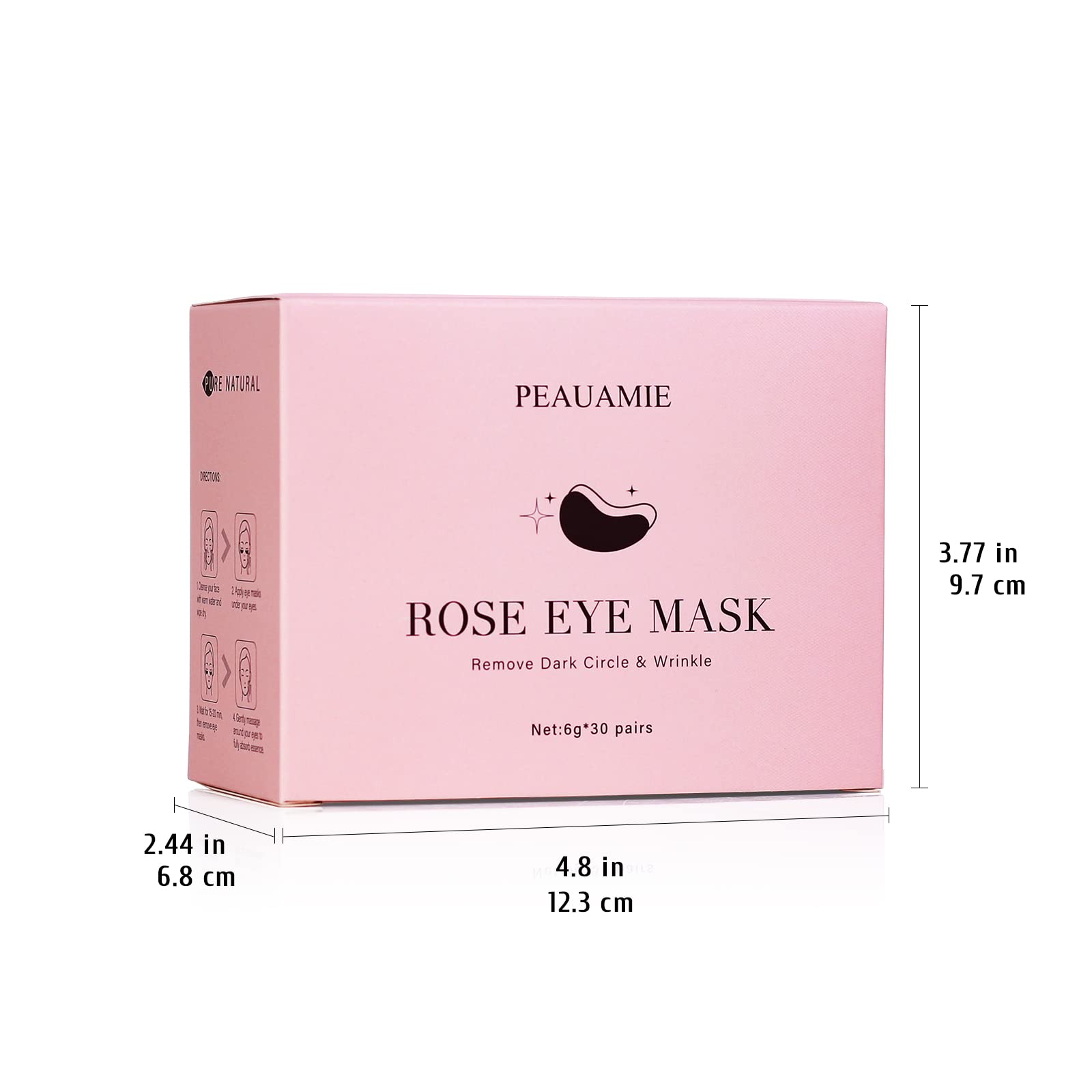 Peauamie rose-eye-patch travel packaging shows convenient on-the-go care.