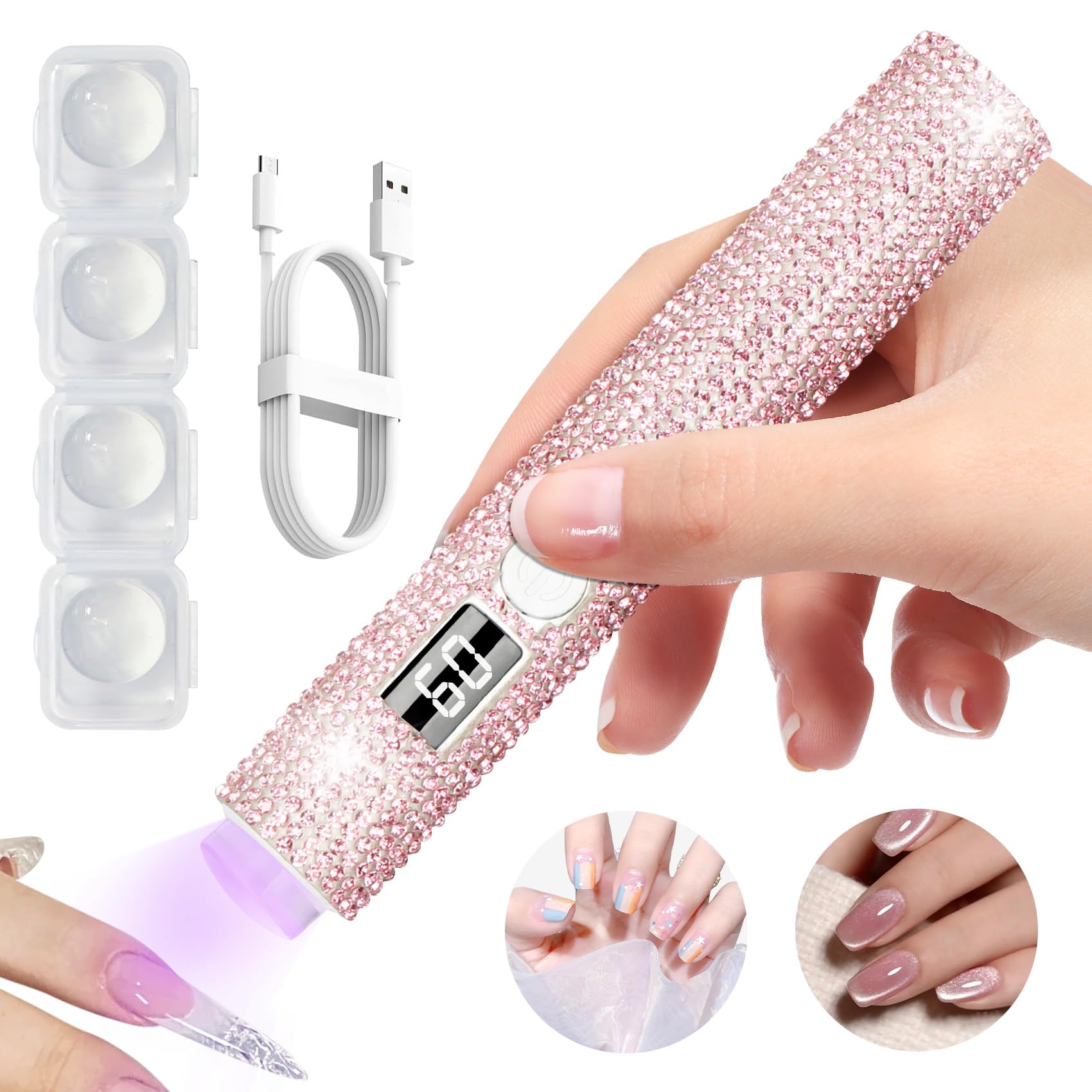 Peccera handheld UV light front view for gel nails delivers quick, even cure at home.