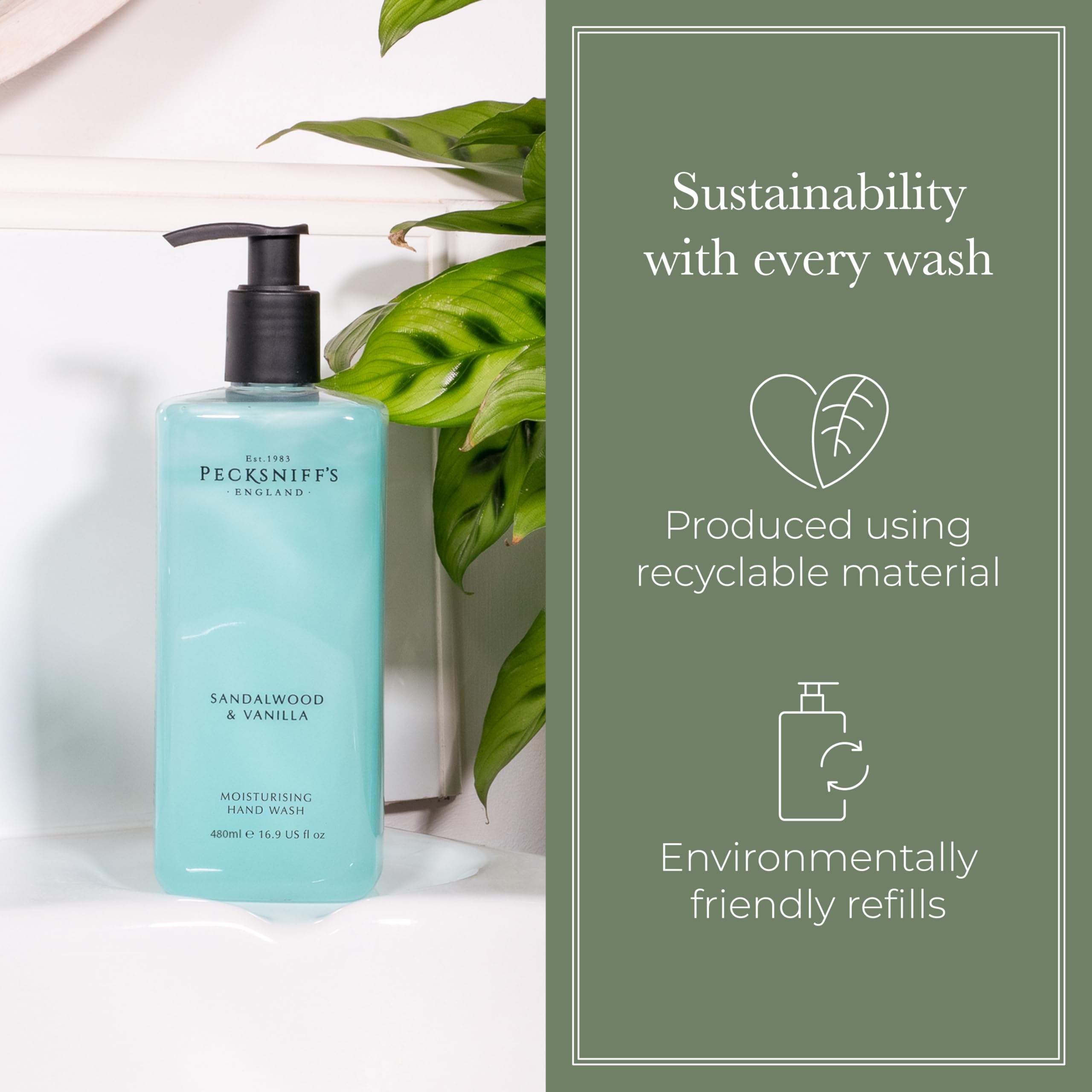 Pecksniff's Hand Wash gift-ready packaging with ribbon for gifting.