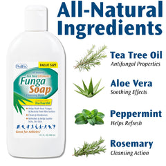 Pedifix FungaSoap after-workout use emphasizes quick, thorough cleansing and refreshing scent.