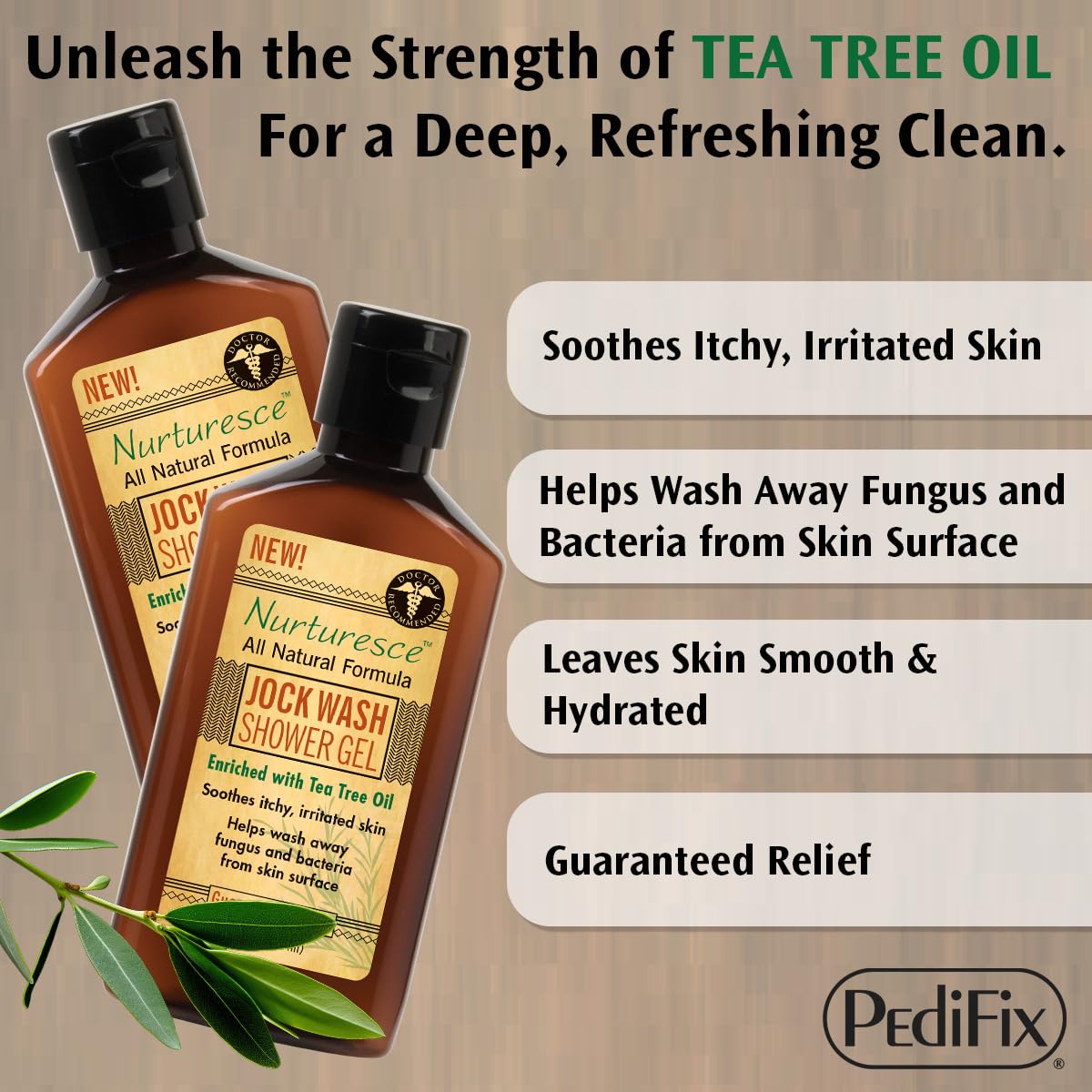 Pedifix PediFix Nurturesce Jock Wash ingredients tea tree highlight skin-friendly cleansing
