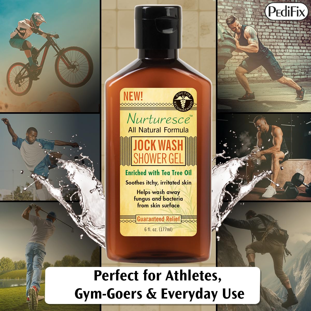 Pedifix PediFix Nurturesce Jock Wash soft scent conveys a clean, invigorating feel