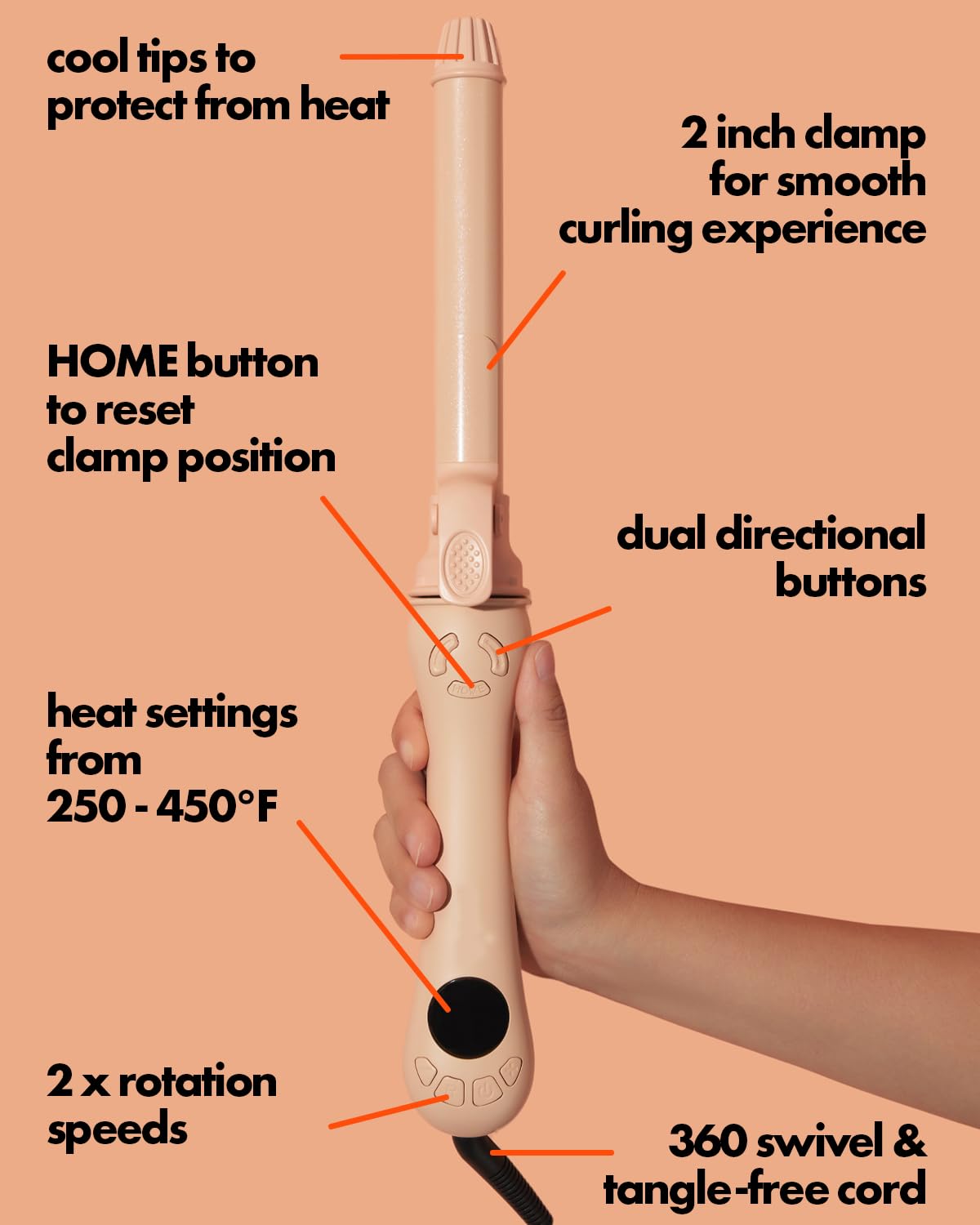Peech dual-voltage design enables travel-friendly styling worldwide.