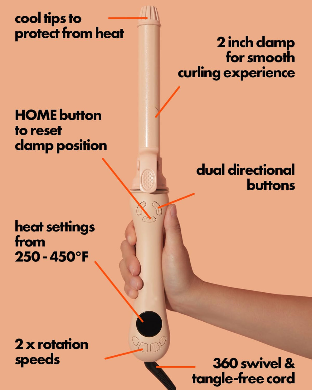 Peech dual-voltage design enables travel-friendly styling worldwide.