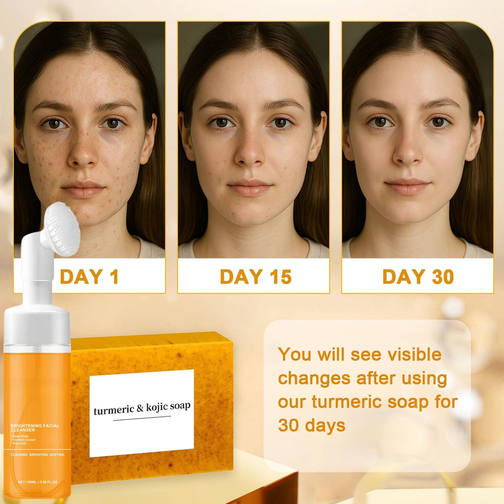 Peehss turmeric face wash with brush demonstrates gentle cleansing and soft exfoliation.