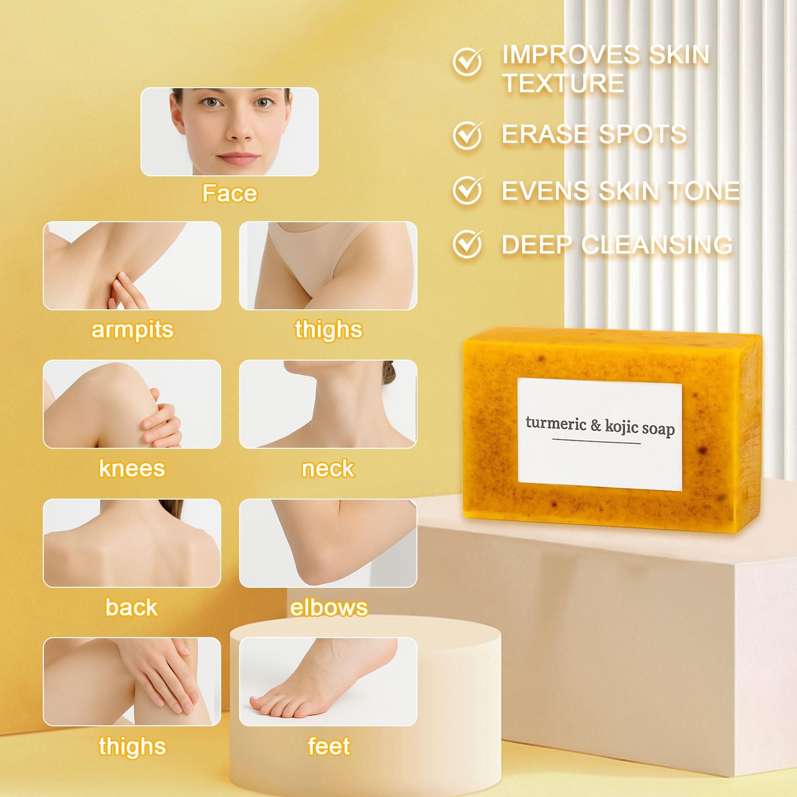 Peehss turmeric soap face application suggesting daily cleansing routine