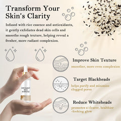 Black and white rice enzymes imagery for Peel Shot Glow Rice Ampoule Du