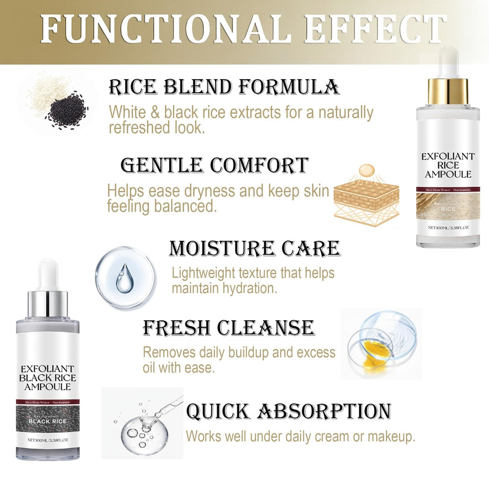 Droplets from Peel Shot Glow Rice Ampoule Du absorbed on skin