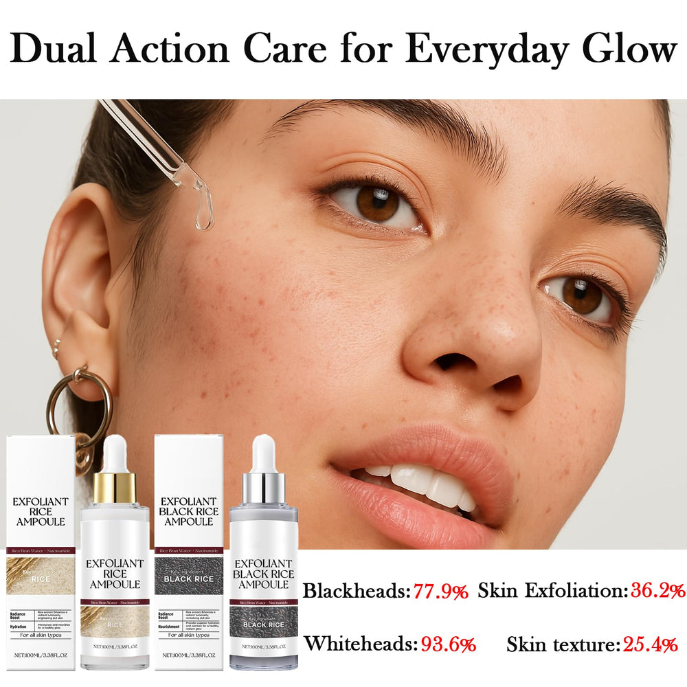 Close-up of skin texture after using Peel Shot Glow Rice Ampoule Du