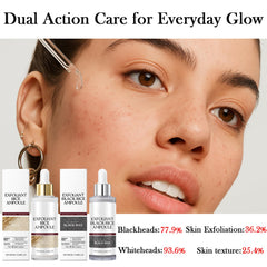 Close-up of skin texture after using Peel Shot Glow Rice Ampoule Du