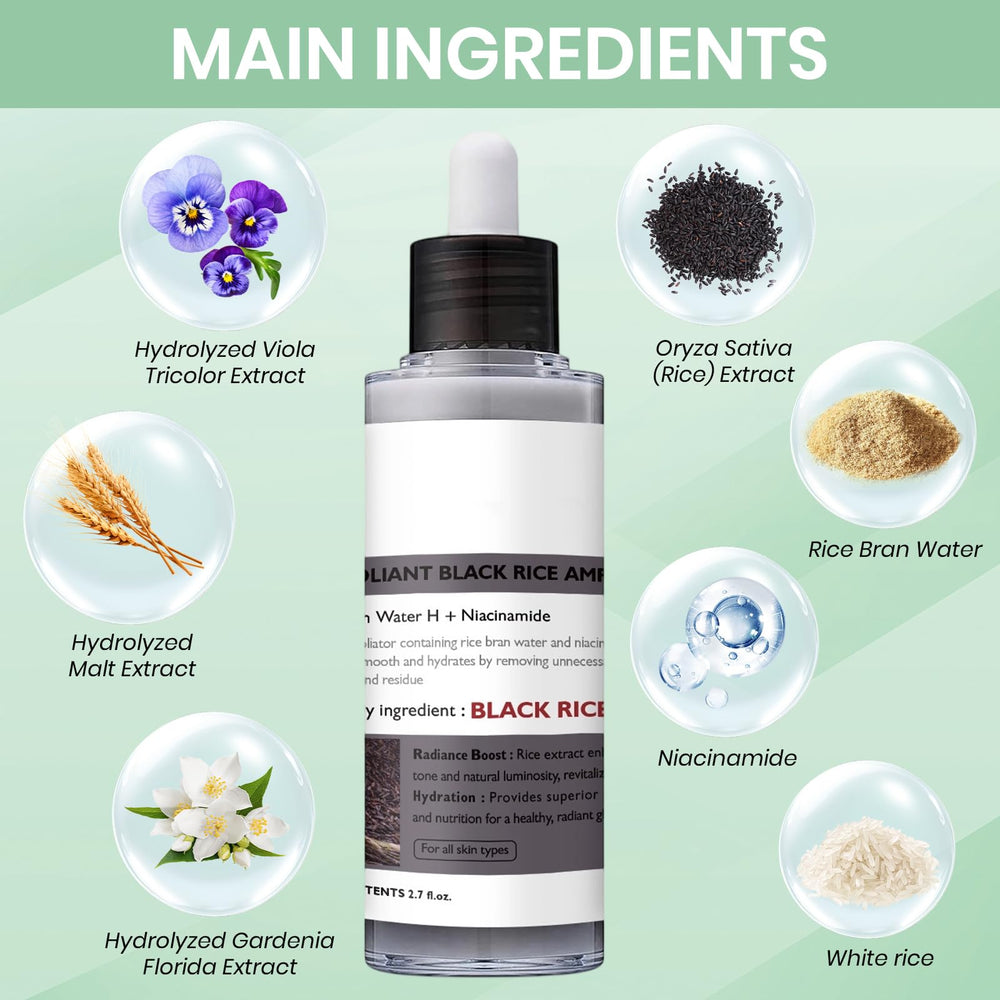 Peel Shot Glow Rice Ampoule Duo white rice exfoliant texture demonstrating gentle exfoliation