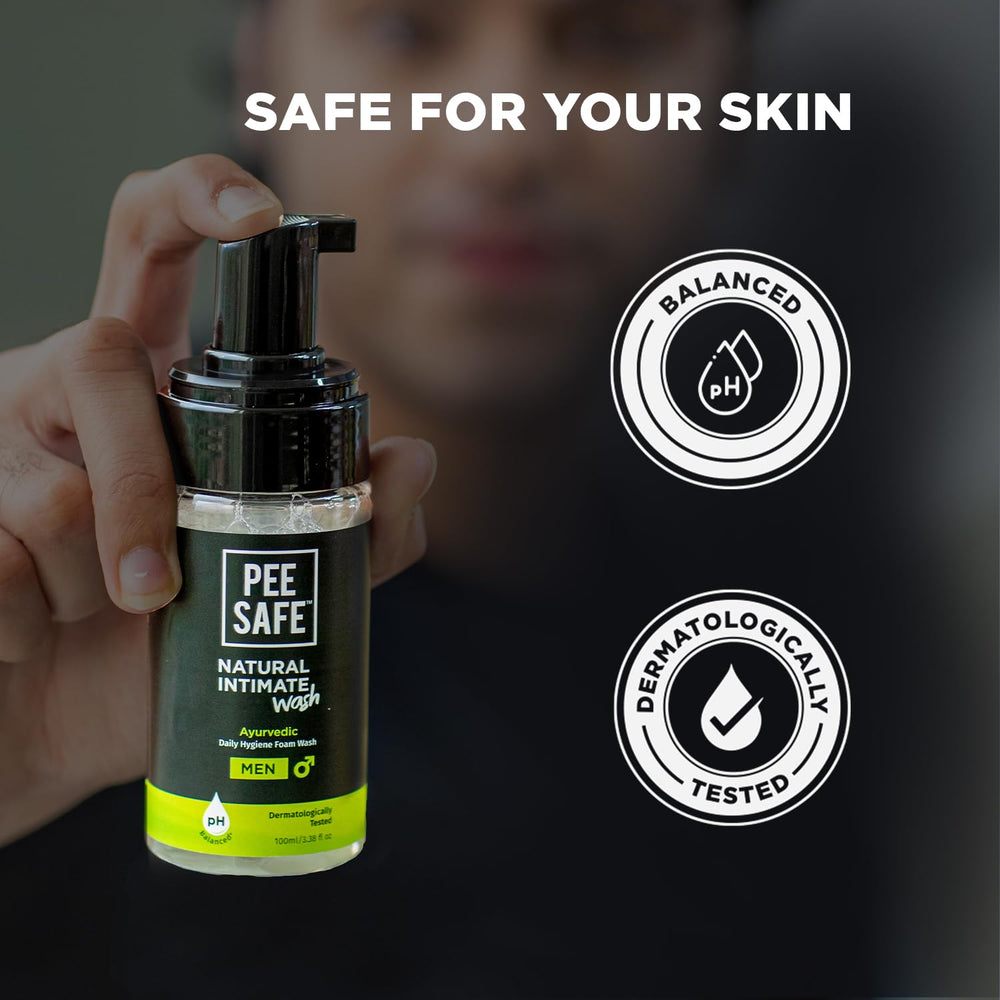 Pee Safe Mens Intimate Wash aloe vera extract soothes and moisturizes skin.