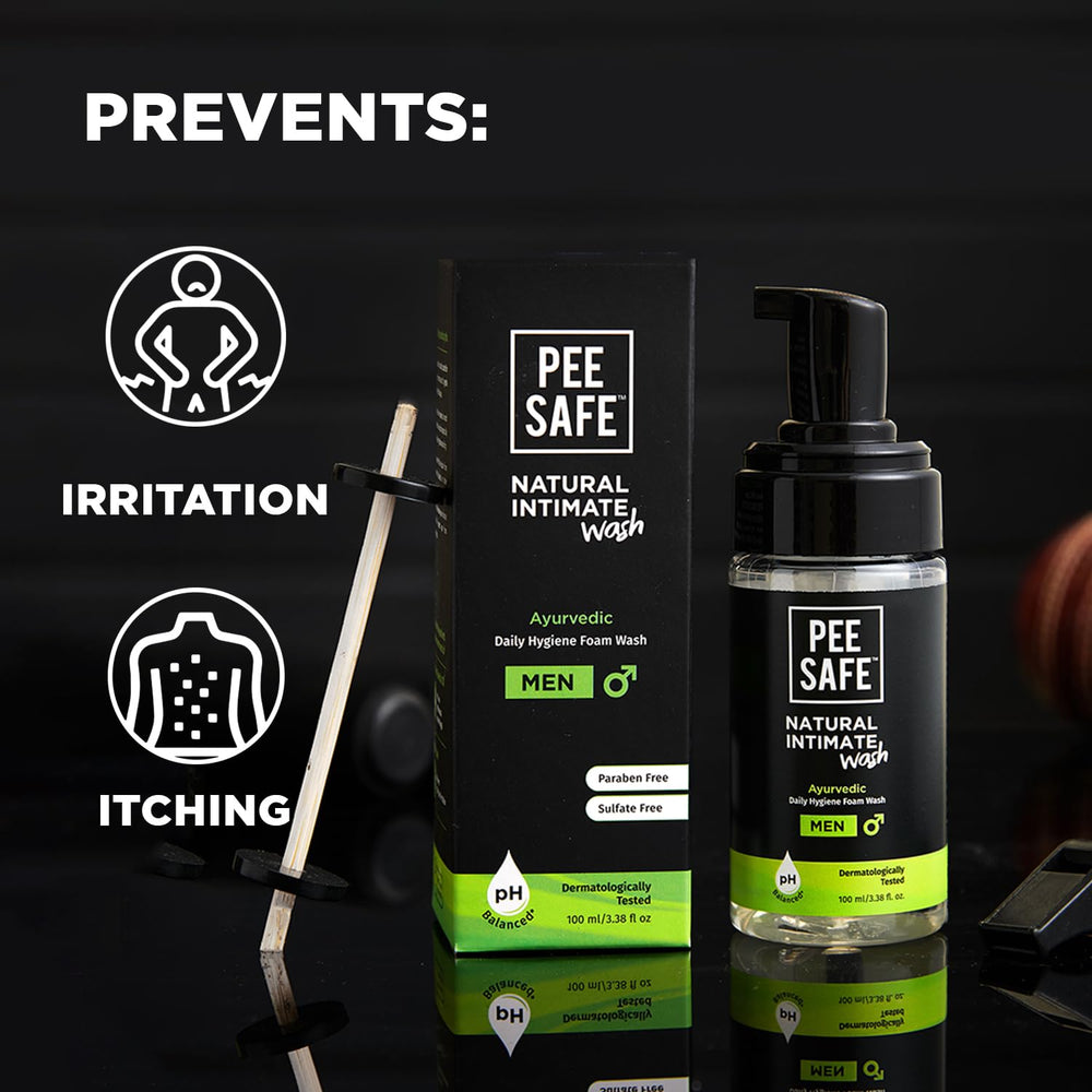 Pee Safe Mens Intimate Wash pump dispense delivers easy, hygienic application.