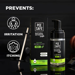 Pee Safe Mens Intimate Wash pump dispense delivers easy, hygienic application.