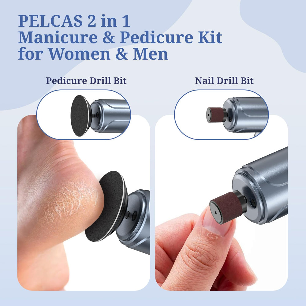 PELCAS cordless compact foot file for travel-friendly use