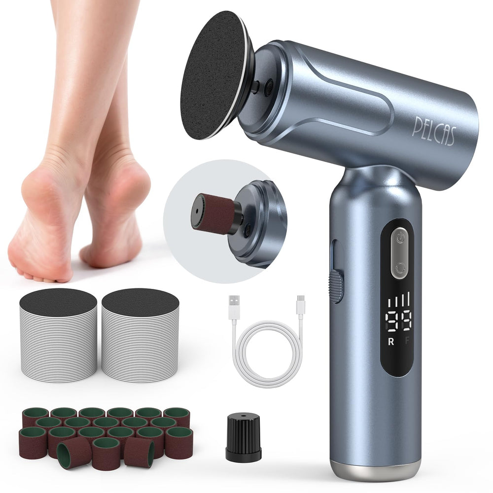PELCAS electric foot file with LED screen for precise foot care