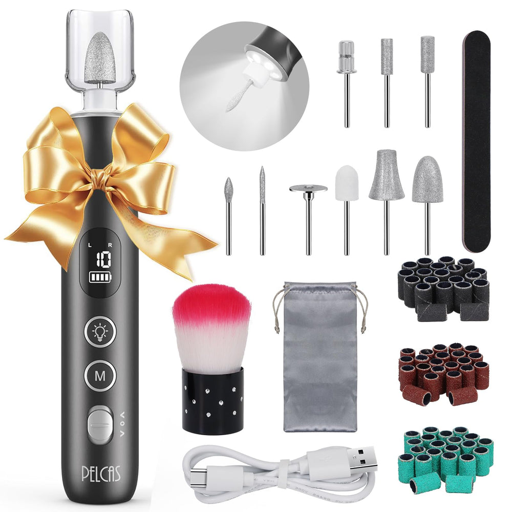 Pelcas electric nail file cordless handle for precise at-home manicures.