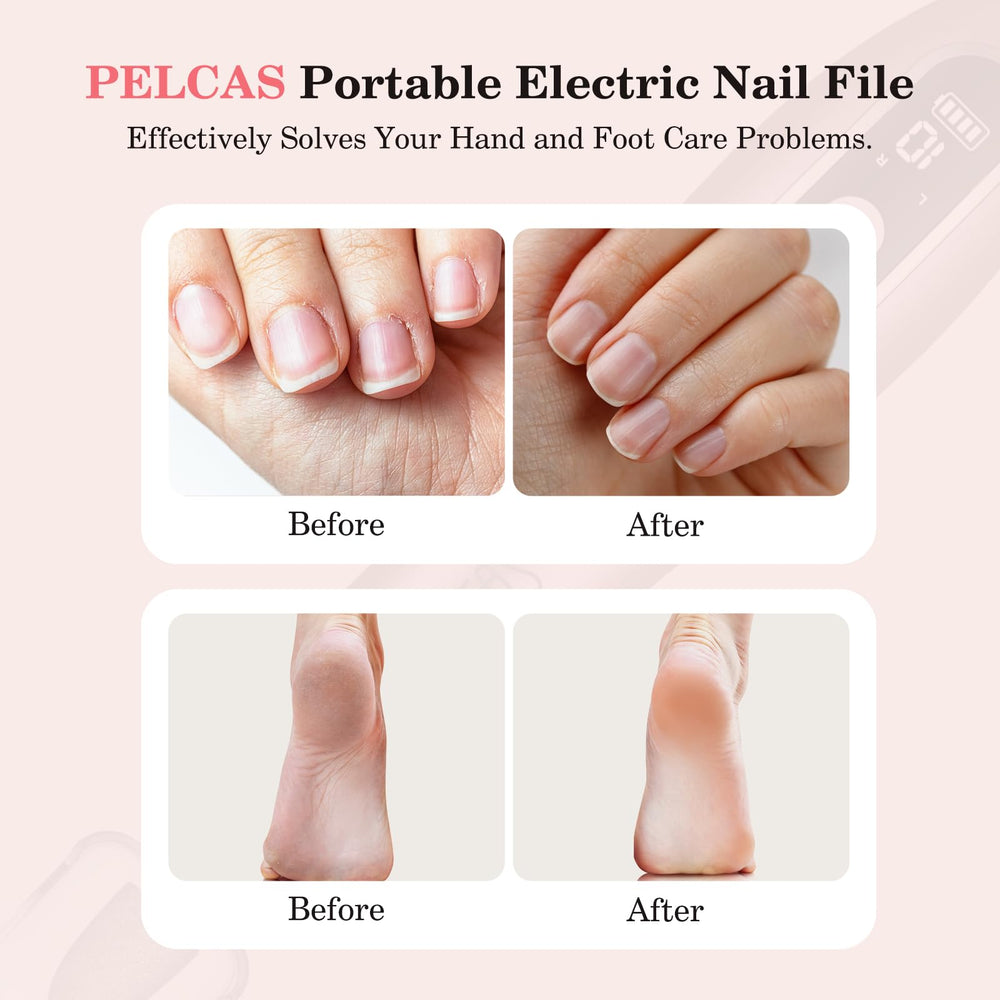 PELCAS electric nail file LCD display shows speed and power at a glance.